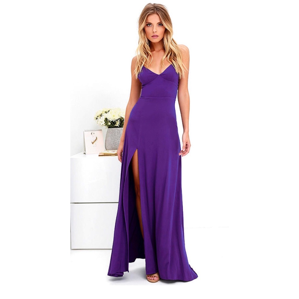 LULU’S BRIDGETOWN BEAUTY PURPLE MAXI DRESS